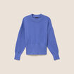 Pull droit col rond manches longues bleu femme