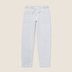 Jean large à coulisse denim bleach femme