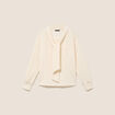 Pull col ch&acirc;le manches longues ecru femme