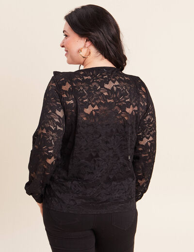 Blouse en dentelle noir femme