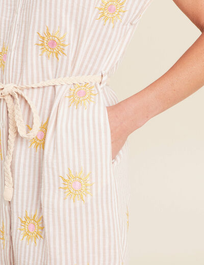 Robe courte évasée col chemise ceinturée rose femme