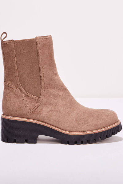 Bottines chelsea crantées marron femme