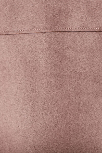Veste droite suédine taupe femme