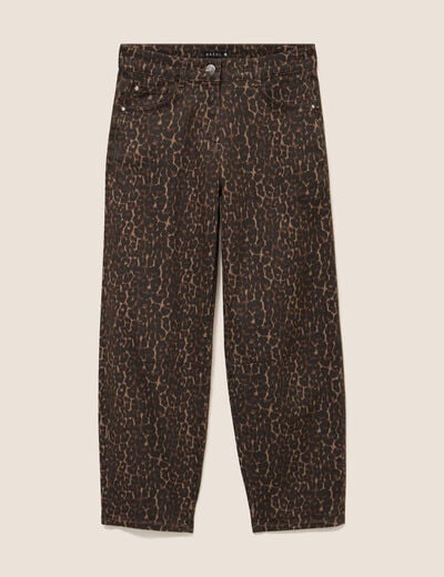 Pantalon magique Le L&eacute;ger coupe barrel marron cognac femme