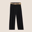 Pantalon jupe-culotte large noir femme
