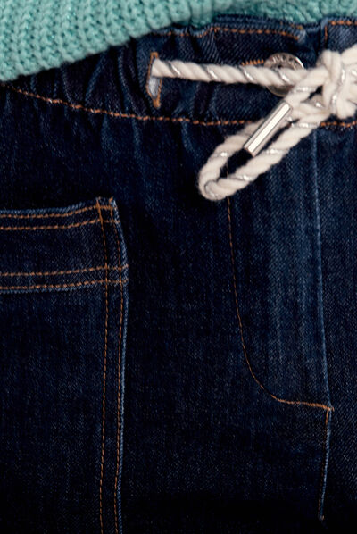 Jean large à coulisse denim brut femme