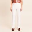Pantalon coupe droite taille haute ecru femme