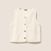 Gilet sans manches sans col ecru femme