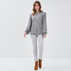 T shirt manches longues gris fonce femme