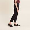 Pantalon coupe droite à coulisse noir femme