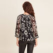Blouse manches 3/4 noir femme