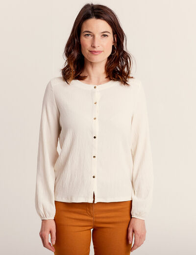 T-shirt manches longues ivoire femme