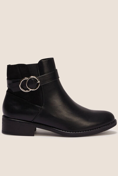 Bottines chelsea à boucles noir femme