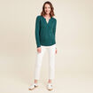 Pull manches longues vert fonc&eacute; femme