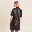 Robe droite simili cuir noir femme