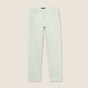 Jean ajusté 7/8ème 5 poches vert clair femme