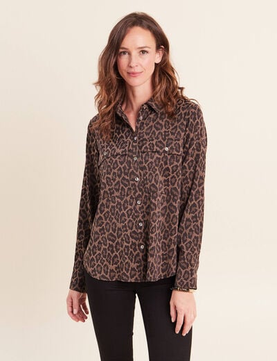 Chemise manches longues creme femme