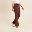 Pantalon bootcut jean ceinture amovible marron foncé femme