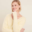 Pull manches longues jaune clair femme