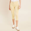 Pantacourt droit taille standard jaune clair femme