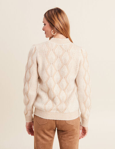 Pull manches longues beige femme