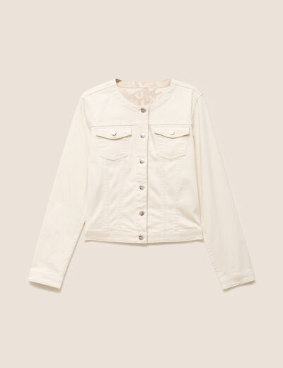 Veste cintr&eacute;e r&eacute;versible manches longues blanc femme