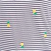 T-shirt droit broderie manches courtes bleu femme