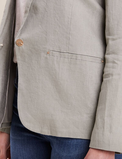 Veste esprit tailleur cintrée vert clair femme