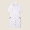 Robe droite en jean ecru femme