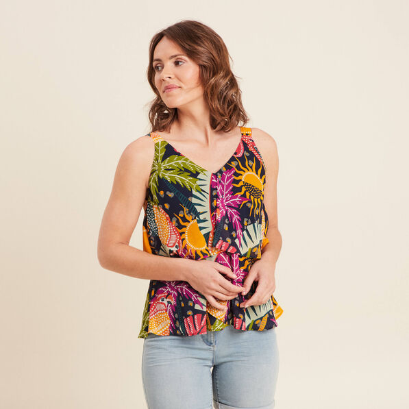 debardeur ample sans manches multicolore femme Débardeur ample sans manches multicolore femme