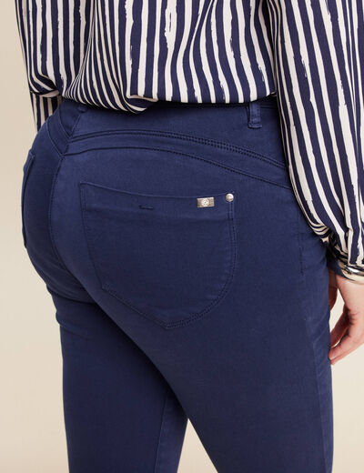 Jean magique ajusté taille standard bleu marine femme