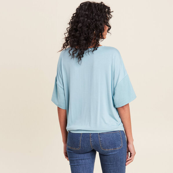 T-shirt manches courtes bleu gris femme