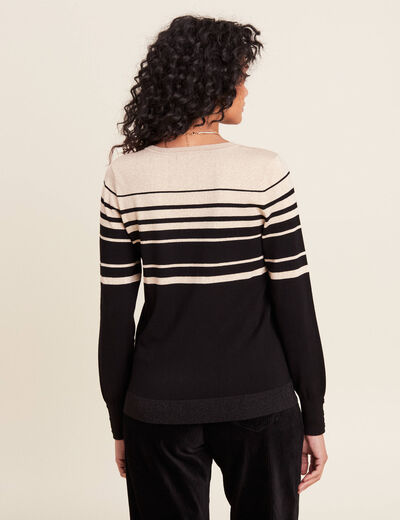 Pull manches longues noir femme