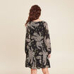 Robe évasée manches 3/4 noir femme