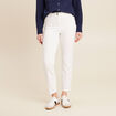 Pantalon droit taille haute 7/8ème blanc femme