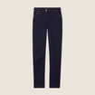 Jeans léger taille haute long denim brut femme