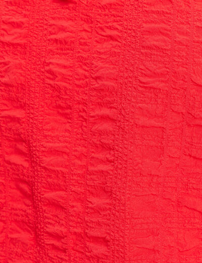 Blouse col v manches courtes fluide rouge femme