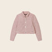 Veste droite boutonnée rose clair femme
