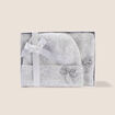 Coffret &eacute;charpe et bonnet &agrave; strass gris clair femme