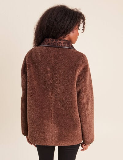 Manteau r&eacute;versible marron femme
