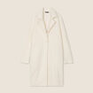 Gilet long boutonn&eacute; ecru femme