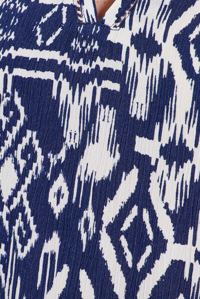 Blouse manches courtes bleu foncé femme