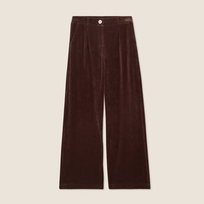 pantalon large velours marron femme Pantalon large velours marron femme