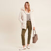 Pantalon ajusté satin 7/8ème vert olive femme