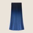 Jupe midi patineuse pliss&eacute;e bleu ciel femme