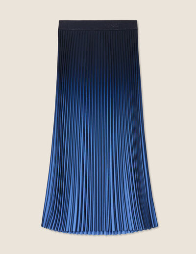 Jupe midi patineuse plissée bleu ciel femme