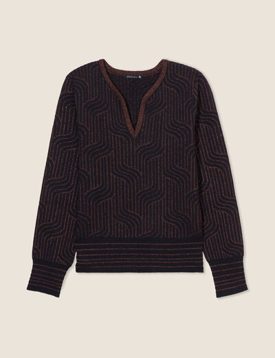 Pull manches longues marron femme