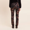 Pantalon ajust&eacute; taille haute denim noir enduit femme