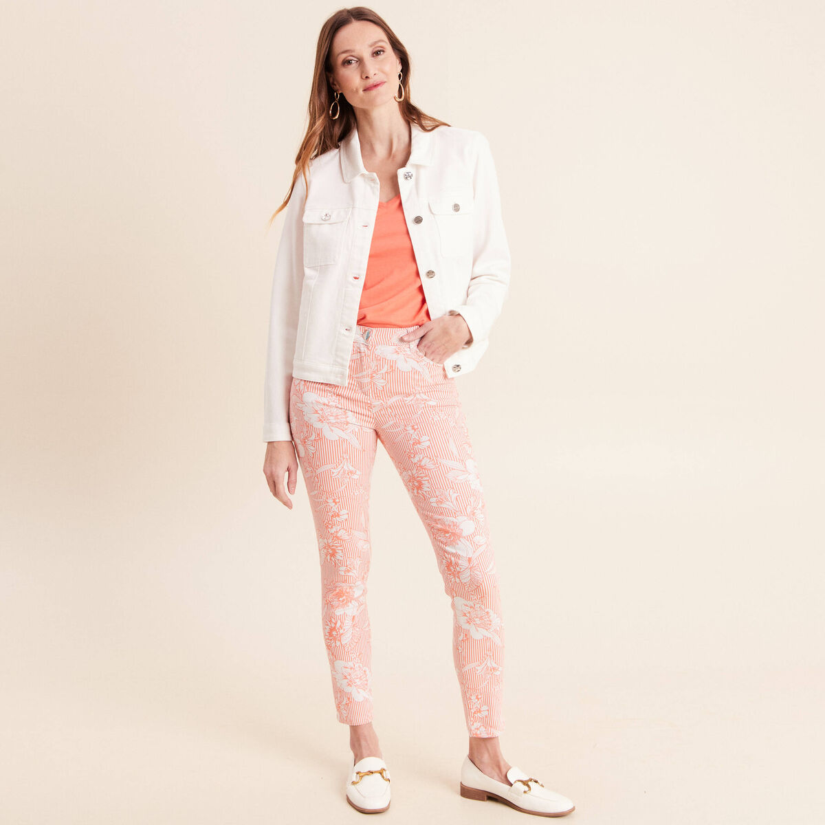 Pantalon magique Le L&eacute;ger coupe ajust&eacute;e orange femme