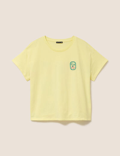 T-shirt droit manches courtes multicolore femme